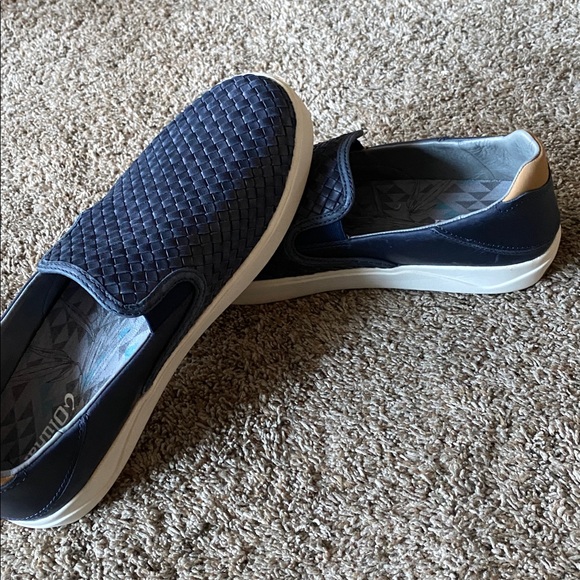 OluKai Navy Mens Slip-On Trench Blue Loafers Sz 12. NWOB - Picture 2 of 6